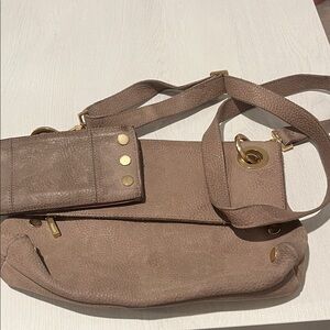 Hammitt Tan Leather Shoulder Bag with Gold Accents